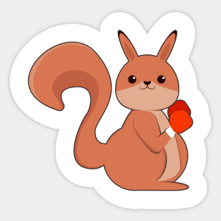 Squirrel as Boxer with Boxing gloves Sticker